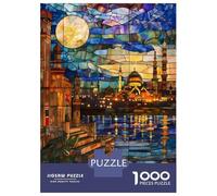 Jigsaw Puzzle 1000 Piece for Teenagers Moonlit Cairo Reflection Jigsaw for Adults DIY Toys Pattern Assembly for Birthday, Chrismas 38x26cm/1000pcs