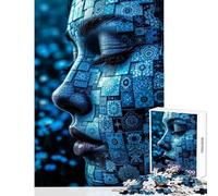 Jigsaw Puzzle 1000 Piece for Teenagers Mosaic Woman Face Art Impossible Game Suitable for Couples Toy Wall Decor Help The Brain Exercise (38X26CM)