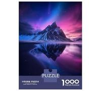 Jigsaw Puzzle 1000 Piece for Teenagers Mountain Reflection Under Aurora Jigsaw for Adults DIY Toys Pattern Assembly for Birthday, Chrismas 70x50cm/1000pcs