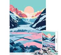 Jigsaw Puzzle 1000 Piece for Teenagers Nature Art Alaska Glacier Jigsaws for Adults Puzzle Stress Reliever Help The Brain Exercise Family Fun & Game Night (38x26cm)
