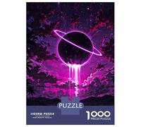 Jigsaw Puzzle 1000 Piece for Teenagers Neon Planet Landscape Puzzles for Adults Brain Teaser Game Analysis And Logic Help The Brain Exercise 38x26cm/1000pcs