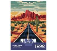 Jigsaw Puzzle 1000 Piece for Teenagers Nevada Desert Road Teenager Puzzles Brain Teaser Game Pattern Assembly Unique Birthday And Gifts 52x38cm/1000pcs