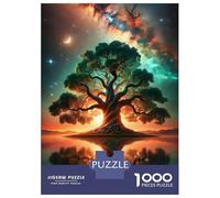 Jigsaw Puzzle 1000 Piece for Teenagers Night Sky Tree in Space Jigsaws for Adults Hands-on Game Pattern Assembly Unique Birthday And Gifts 52x38cm/1000pcs
