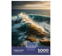 Jigsaw Puzzle 1000 Piece for Teenagers Ocean Waves Crashing Against Rocks Jigsaw for Adults Hands-on Game Wall Decoration Deal As Gifts for The Whole Family 70x50cm/1000pcs