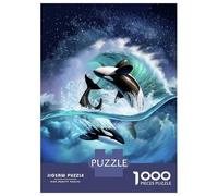 Jigsaw Puzzle 1000 Piece for Teenagers Orca Wave Teenager Puzzles Brain Teaser Game Pattern Assembly Unique Birthday And Gifts 52x38cm/1000pcs
