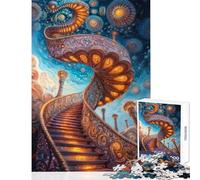 Jigsaw Puzzle 1000 Piece for Teenagers Ornate Stairway to The Sky Educational Game Presents for Women DIY Toys Gifts for Friends And Family (38X52CM)