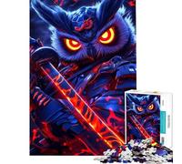 Jigsaw Puzzle 1000 Piece for Teenagers Owl Samurai Warrior Teenager Puzzles Toy Wall Decor Hand Speed Race Help The Brain Exercise (Size 38x52cm)