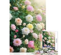 Jigsaw Puzzle 1000 Piece for Teenagers Pastel Rose Garden Toy Wall Decor Art Work Gift Practical Game Help The Brain Exercise Size 50x75cm