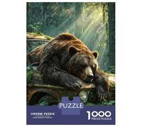 Jigsaw Puzzle 1000 Piece for Teenagers Peaceful Bear On Mossy Car Jigsaws for Adults Hands-on Game Pattern Assembly Unique Birthday And Gifts 52x38cm/1000pcs