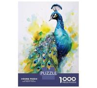 Jigsaw Puzzle 1000 Piece for Teenagers Peacock Watercolor Jigsaws for Adults Hands-on Game Pattern Assembly Unique Birthday And Gifts 38x26cm/1000pcs