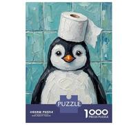 Jigsaw Puzzle 1000 Piece for Teenagers Penguin Toilet Paper Hat Jigsaws for Adults Hands-on Game Pattern Assembly Unique Birthday And Gifts 38x26cm/1000pcs