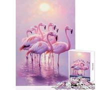 Jigsaw Puzzle 1000 Piece for Teenagers Pink Flamingos at Dawn Impossible Game Suitable for Couples Toy Wall Decor Help The Brain Exercise (38X52CM)
