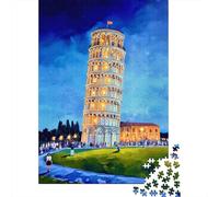 Jigsaw Puzzle 1000 Piece for Teenagers Pisa Tower Night View Jigsaw for Adults Relax Games For Family Fun Deal As Gifts for The Whole Family 38x26cm/1000pcs