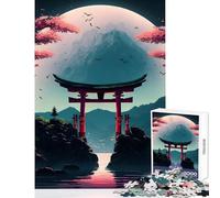 Jigsaw Puzzle 1000 Piece for Teenagers Planet Torii Gate Lake Impossible Game Suitable for Couples Toy Wall Decor Help The Brain Exercise (38X26CM)