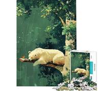 Jigsaw Puzzle 1000 Piece for Teenagers Polar Bear in The Forest Help The Brain Exercise Birthday Present Toy Wall Decor Suitable for People Aged 14 And Above (50x75cm)
