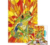 Jigsaw Puzzle 1000 Piece for Teenagers Pop Art Frog Cubism Style Puzzles for Adults Relaxing Games A Work of Art Stress Reduction Gifts (Size 50x75cm)