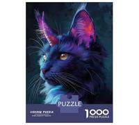 Jigsaw Puzzle 1000 Piece for Teenagers Purple Space Cat Jigsaw for Adults Hands-on Game Difficult Hard Stress Reduction Gifts 52x38cm/1000pcs