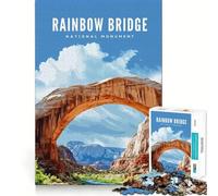 Jigsaw Puzzle 1000 Piece for Teenagers Rainbow Bridge N Monument Tight Cut Fun Logic Game Play Quiet Play Game Xmas Decor Gift (38x52cm)