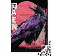 Jigsaw Puzzle 1000 Piece for Teenagers Raven T-Shirt Cool Graphic Tee Jigsaw for Adults Hands-on Game Wall Decoration Deal As Gifts for The Whole Family 38x26cm/1000pcs
