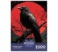Jigsaw Puzzle 1000 Piece for Teenagers Red Eye Raven Puzzles for Adults Brain Teaser Game Analysis And Logic Help The Brain Exercise 38x26cm/1000pcs