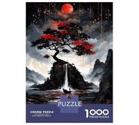 Jigsaw Puzzle 1000 Piece for Teenagers Red Moon Serenity Teenager Puzzles Brain Teaser Game Pattern Assembly Unique Birthday And Gifts 52x38cm/1000pcs