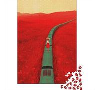 Jigsaw Puzzle 1000 Piece for Teenagers Red Poppy Field Art Print Adult Puzzles Fun Games Difficult Challenge Stress Reduction Gifts 70x50cm/1000pcs
