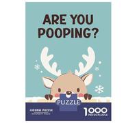Jigsaw Puzzle 1000 Piece for Teenagers Reindeer Are You Pooping Puzzles for Adults Fun Games Wall Decoration Stress Reduction Gifts 38x26cm/1000pcs