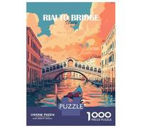 Jigsaw Puzzle 1000 Piece for Teenagers Rialto Bridge Venice Puzzles for Adults Brain Teaser Game Analysis And Logic Help The Brain Exercise 52x38cm/1000pcs