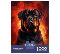 Jigsaw Puzzle 1000 Piece for Teenagers Rottweiler Smoke Puzzle for Adults Hands-on Game Staycation Kill Time Help The Brain Exercise 52x38cm/1000pcs