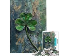 Jigsaw Puzzle 1000 Piece for Teenagers Rustic Irish Shamrock Puzzles for Adults Fun Games Difficult Hard for Birthday, Chrismas (Size 38x26cm)