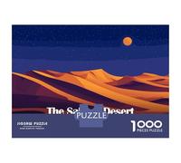 Jigsaw Puzzle 1000 Piece for Teenagers Sahara Desert at Night Illustration Jigsaws for Adults Fun Games Perfect Decoration Help The Brain Exercise 38x26cm/1000pcs