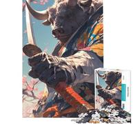 Jigsaw Puzzle 1000 Piece for Teenagers Samurai Bison Jigsaw Puzzle 1000 Home Decoration Toys Pattern Assembly Deal As Gifts for The Whole Family (38x26cm)
