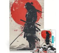 Jigsaw Puzzle 1000 Piece for Teenagers Samurai Warrior with Rising Sun Backdrop Educational Games For Family Fun Gifts for Friends And Family 50x75cm