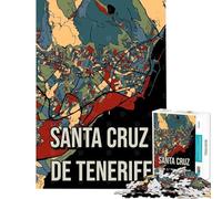 Jigsaw Puzzle 1000 Piece for Teenagers Santa Cruz De Tenerife Vintage City Map Hands-on Game Learning Educational Toys Birthday Gifts Difficult Hard (size 38x52cm)