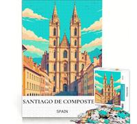 Jigsaw Puzzle 1000 Piece for Teenagers Santiago De Compostela Cathedral, Toy Wall Decor, Difficult And Challenge, Great Gift for Gaming 38x26cm