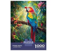 Jigsaw Puzzle 1000 Piece for Teenagers Scarlet Macaw in Jungle Puzzle for Adults Hands-on Game Staycation Kill Time Help The Brain Exercise 38x26cm/1000pcs