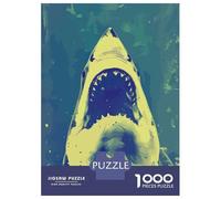 Jigsaw Puzzle 1000 Piece for Teenagers Shark with Open Mouth Jigsaw for Adults Hands-on Game Difficult Hard Stress Reduction Gifts 70x50cm/1000pcs