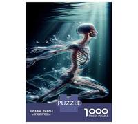 Jigsaw Puzzle 1000 Piece for Teenagers Skeletoon Skeleton in Water Pose Jigsaw for Adults Hands-on Game Wall Decoration Deal As Gifts for The Whole Family 38x26cm/1000pcs