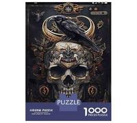 Jigsaw Puzzle 1000 Piece for Teenagers Skull Raven Art Print Jigsaw for Adults Hands-on Game Wall Decoration Deal As Gifts for The Whole Family 38x26cm/1000pcs