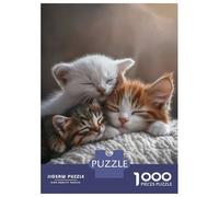 Jigsaw Puzzle 1000 Piece for Teenagers Sleeping Kittens Adult Puzzles Fun Games Difficult Challenge Stress Reduction Gifts 38x26cm/1000pcs