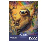 Jigsaw Puzzle 1000 Piece for Teenagers Sloth in Paradise Puzzles for Adults Brain Teaser Game Analysis And Logic Help The Brain Exercise 38x26cm/1000pcs
