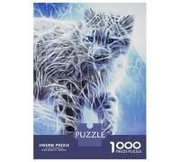 Jigsaw Puzzle 1000 Piece for Teenagers Snow Leopard Cat Fractal Jigsaw for Adults DIY Toys Pattern Assembly for Birthday, Chrismas 70x50cm/1000pcs