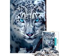 Jigsaw Puzzle 1000 Piece for Teenagers Snow Leopard Help The Brain Exercise Birthday Present Toy Wall Decor Suitable for People Aged 14 And Above (38x52cm)