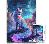 Jigsaw Puzzle 1000 Piece for Teenagers Space Fox Animal Cozy Soothing Indoor Downtime Advanced Precision Cut Play Toy Size 50x75cm