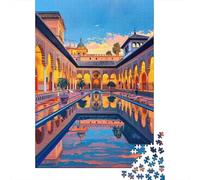 Jigsaw Puzzle 1000 Piece for Teenagers Spanish Palace Reflections -1 Jigsaw for Adults Family Games Birthday Present Help The Brain Exercise 38x26cm/1000pcs