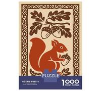 Jigsaw Puzzle 1000 Piece for Teenagers Squirrel And Acorns Decorative Illustration Jigsaws for Adults Hands-on Game Pattern Assembly Unique Birthday And Gifts 70x50cm/1000pcs