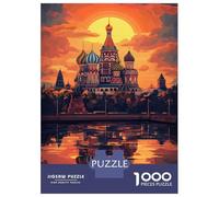 Jigsaw Puzzle 1000 Piece for Teenagers St. Basil's Sunset Reflections Adult Jigsaw Family Game Difficult Hard Unique Birthday And Gifts 38x26cm/1000pcs