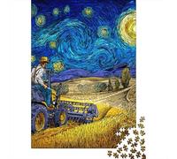 Jigsaw Puzzle 1000 Piece for Teenagers Starry Night Farming Scene Jigsaw for Adults Hands-on Game Wall Decoration Deal As Gifts for The Whole Family 52x38cm/1000pcs