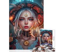 Jigsaw Puzzle 1000 Piece for Teenagers Steampunk Clockwork Girl Jigsaw 1000 Piece Hands-on Game Gifts for Women Men Wall Decoration (50x75cm)