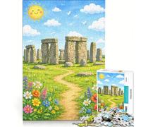 Jigsaw Puzzle 1000 Piece for Teenagers Stonehenge, World, Toy Wall Decor, Difficult And Challenge, Great Gift for Gaming 38x26cm